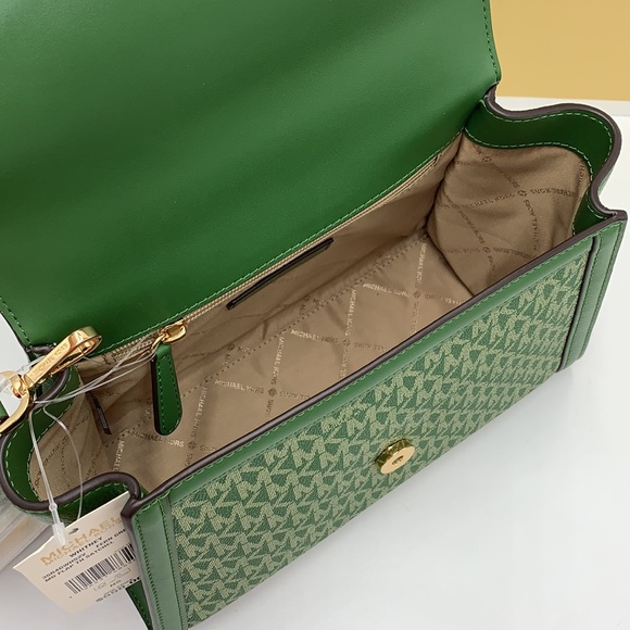 MICHAEL KORS
Whitney Medium Flap Top Handle Satchel Fern Green signature color - Picture 9 of 14